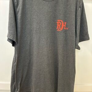 Red Dirt Gray Short-Sleeve Logo Tee with Orange Chest Emblem